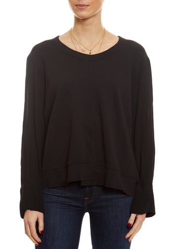 Shifted Sweatshirt with Contrast French Cuffs - Jessimara