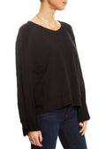 Shifted Sweatshirt with Contrast French Cuffs - Jessimara