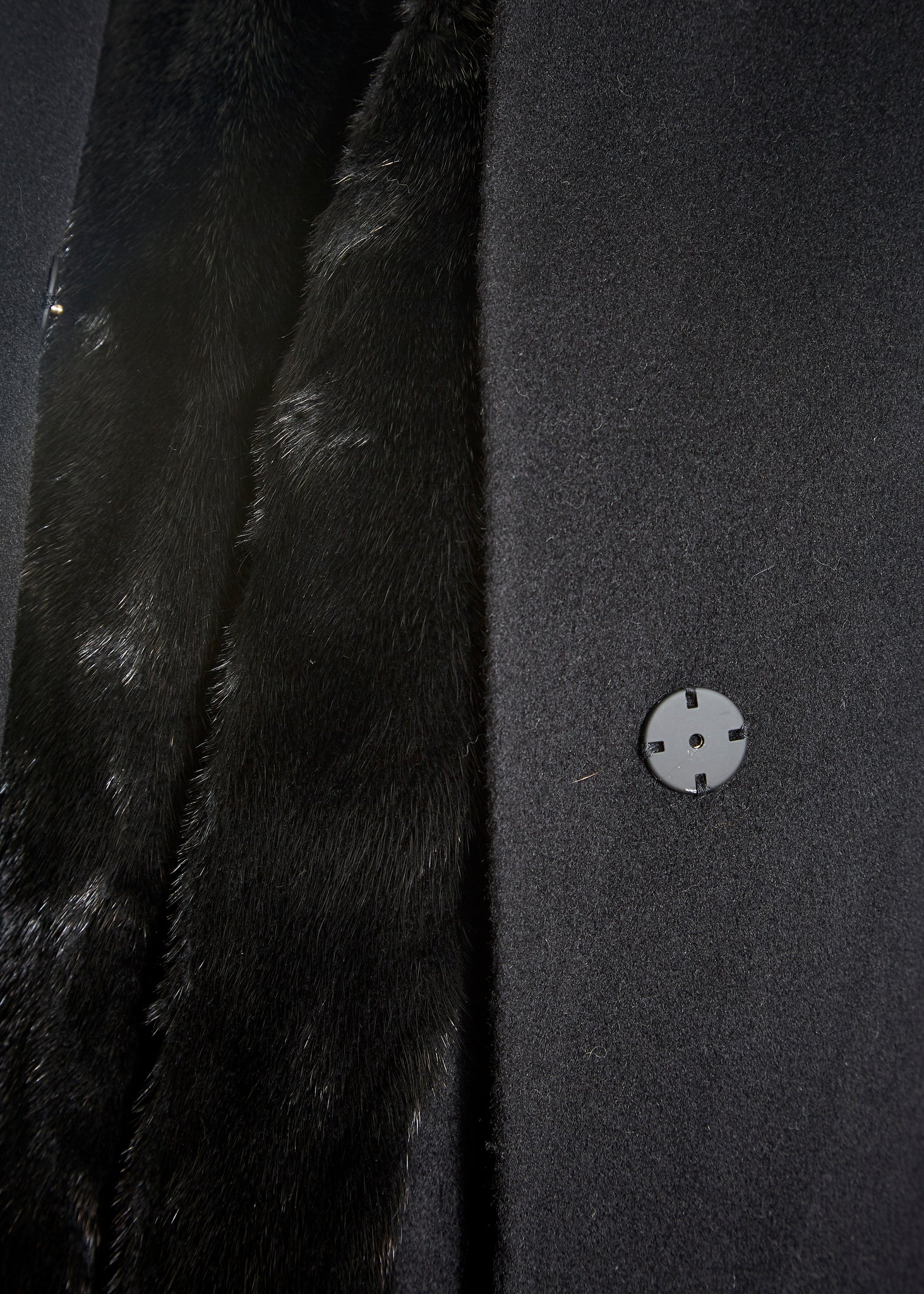Black 2 Piece Gilet and Coat with Mink Trim - Jessimara