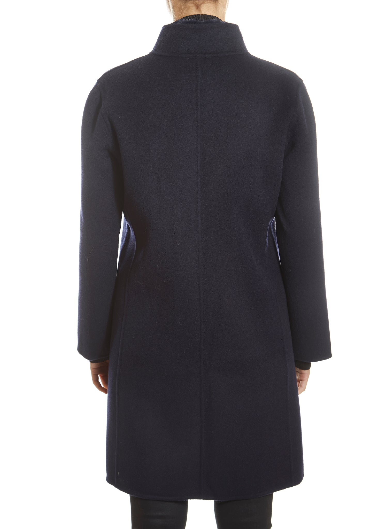 Navy 2 Piece Gilet and Coat with Mink Trim - Jessimara
