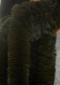 Khaki 'Open' Real Rex Rabbit Fur Scarf - Jessimara
