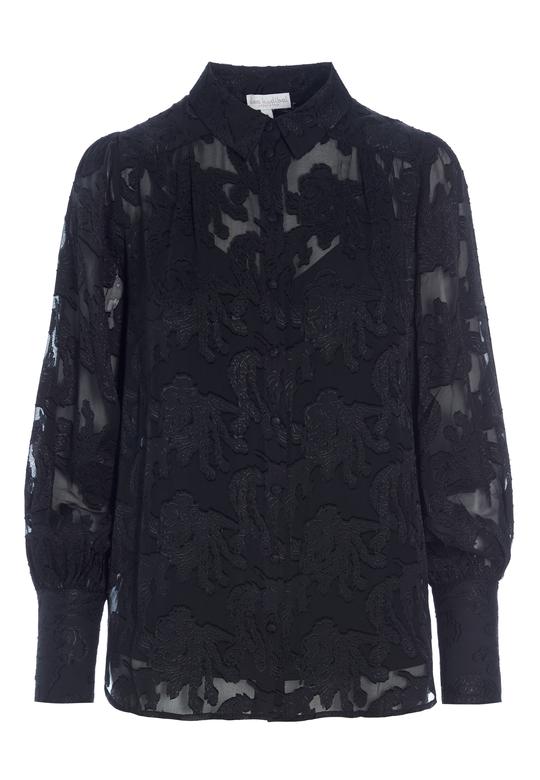 Dea Kudibal Cadence 'Volume Sleeve Black Sheer Shirt'