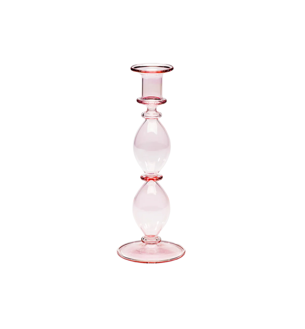 Olympia Pink Glass Candle Holder