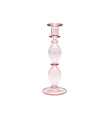 Olympia Pink Glass Candle Holder