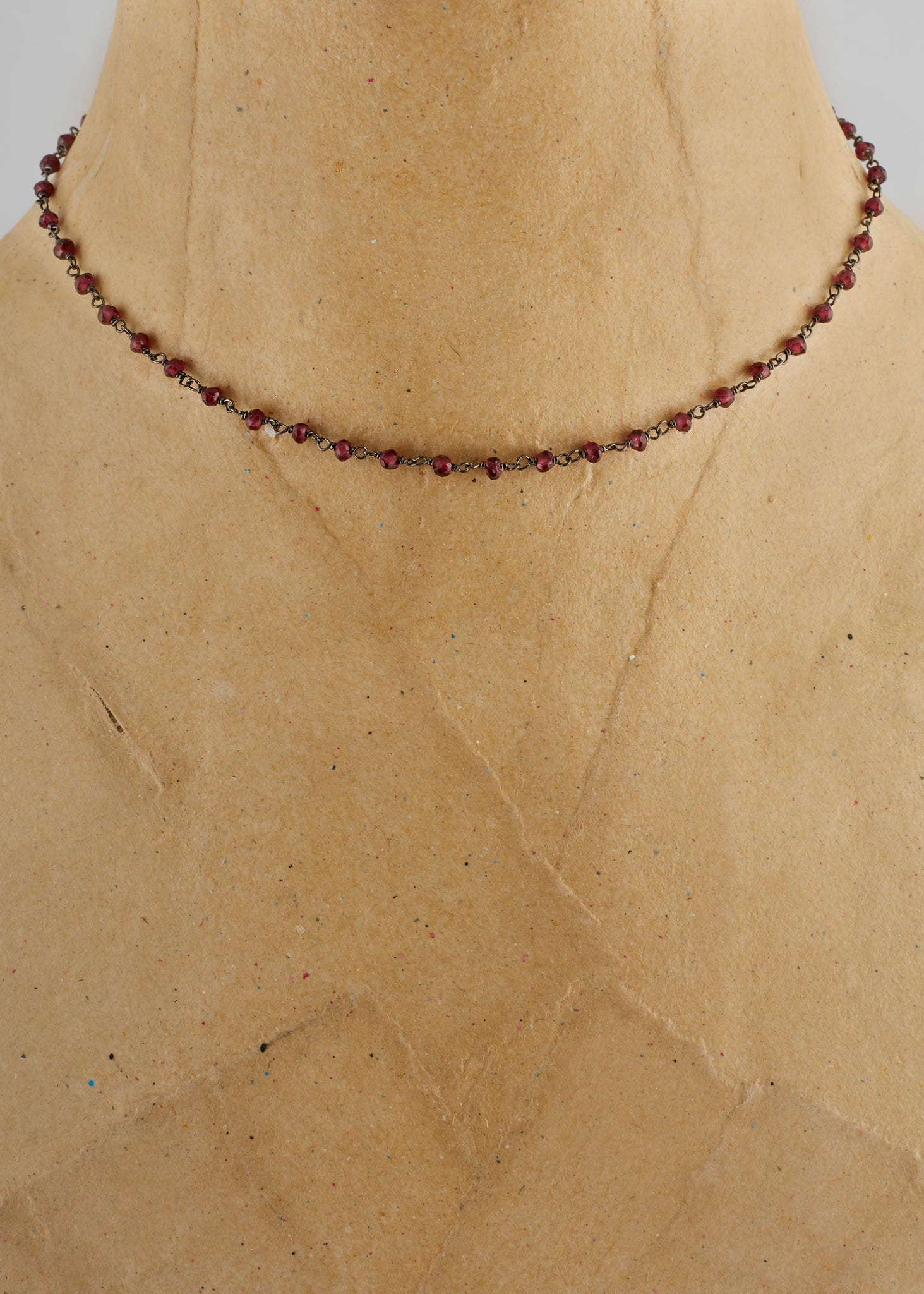 Red Garnet Rosary Stone Necklace - Jessimara