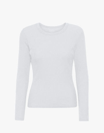 Organic Rib Long Sleeve T-Shirt Optical White